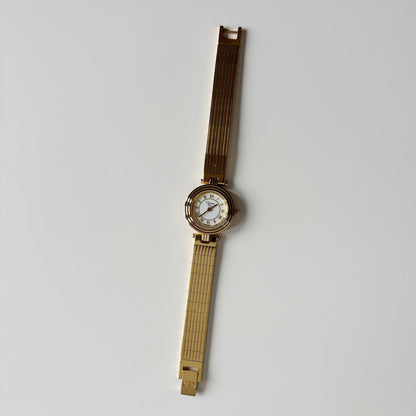 Dior 1990s Round Dial Gold Plated Watch
