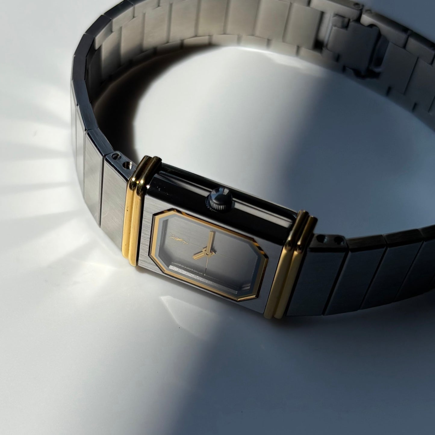 Yves Saint Laurent 1990s Reverso Two Tone Watch