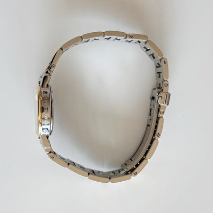 Hermes Early 2000s Clipper Seashell Dial Gold Plated Two Tone Watch