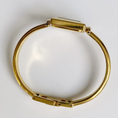 Gucci 1990s Square Gold Plated Bangle Watch