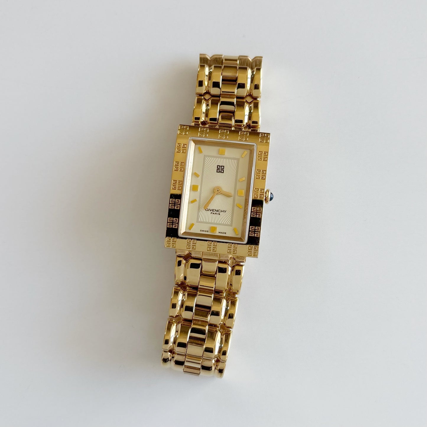 Givenchy 1990s Tank Gold Plated Watch (Large)