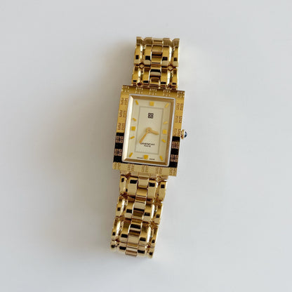 Givenchy 1990s Tank Gold Plated Watch (Large)