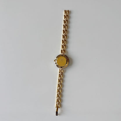 Gucci 1990s Interchangeable Bezel Gold Plated Rice Chain Watch with 6 bezels, case (170mm)