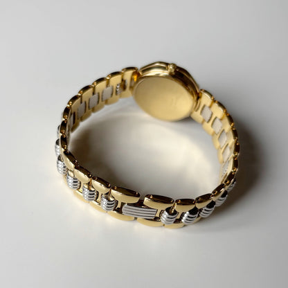 Dior 1990s Octagon Gold Plated Two Tone Watch