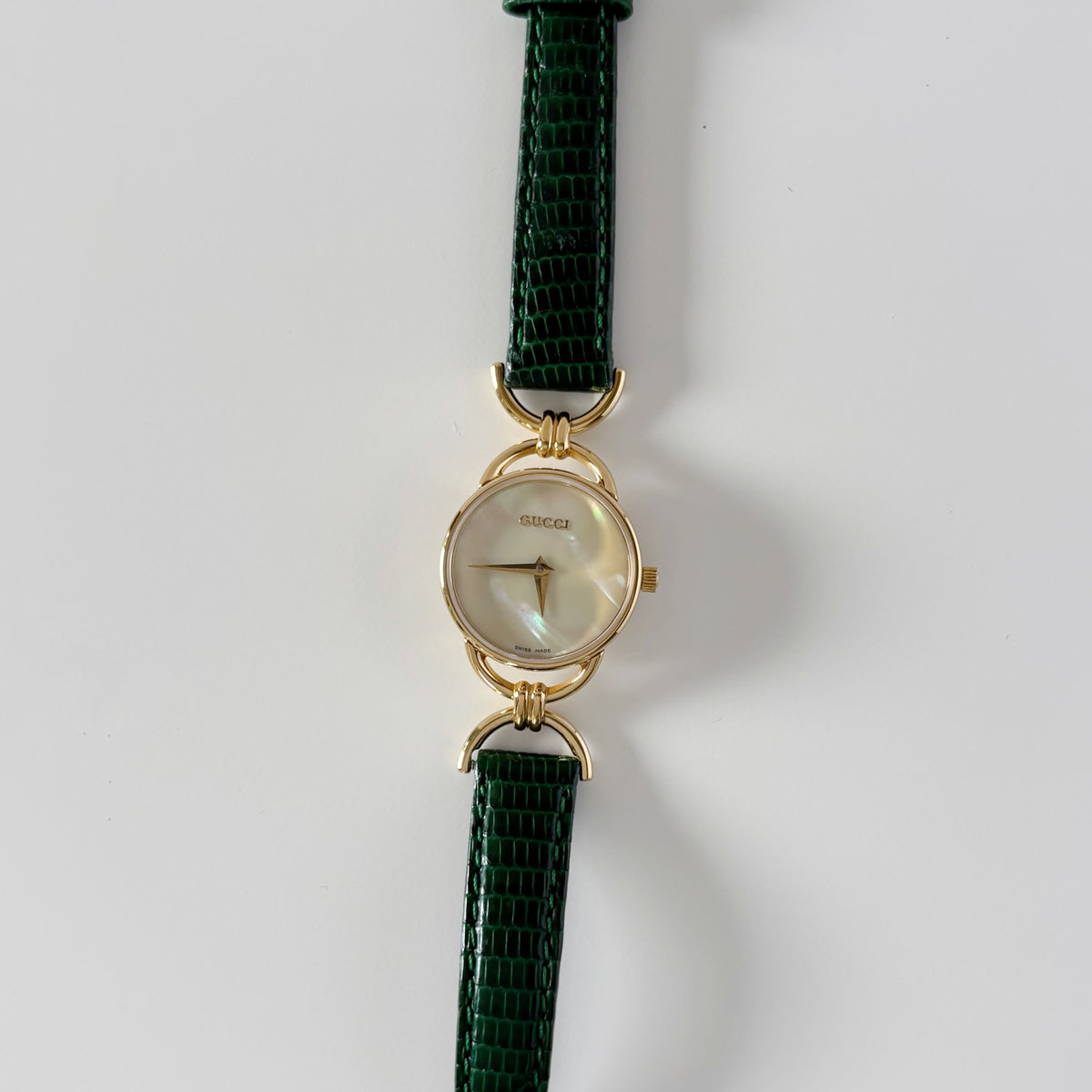 Gucci 1990s Seashell Dial Horsebit Watch