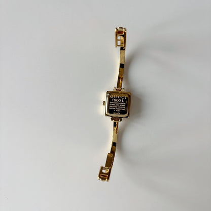 Gucci 1990s Square Dial Gold Plated Bangle Watch