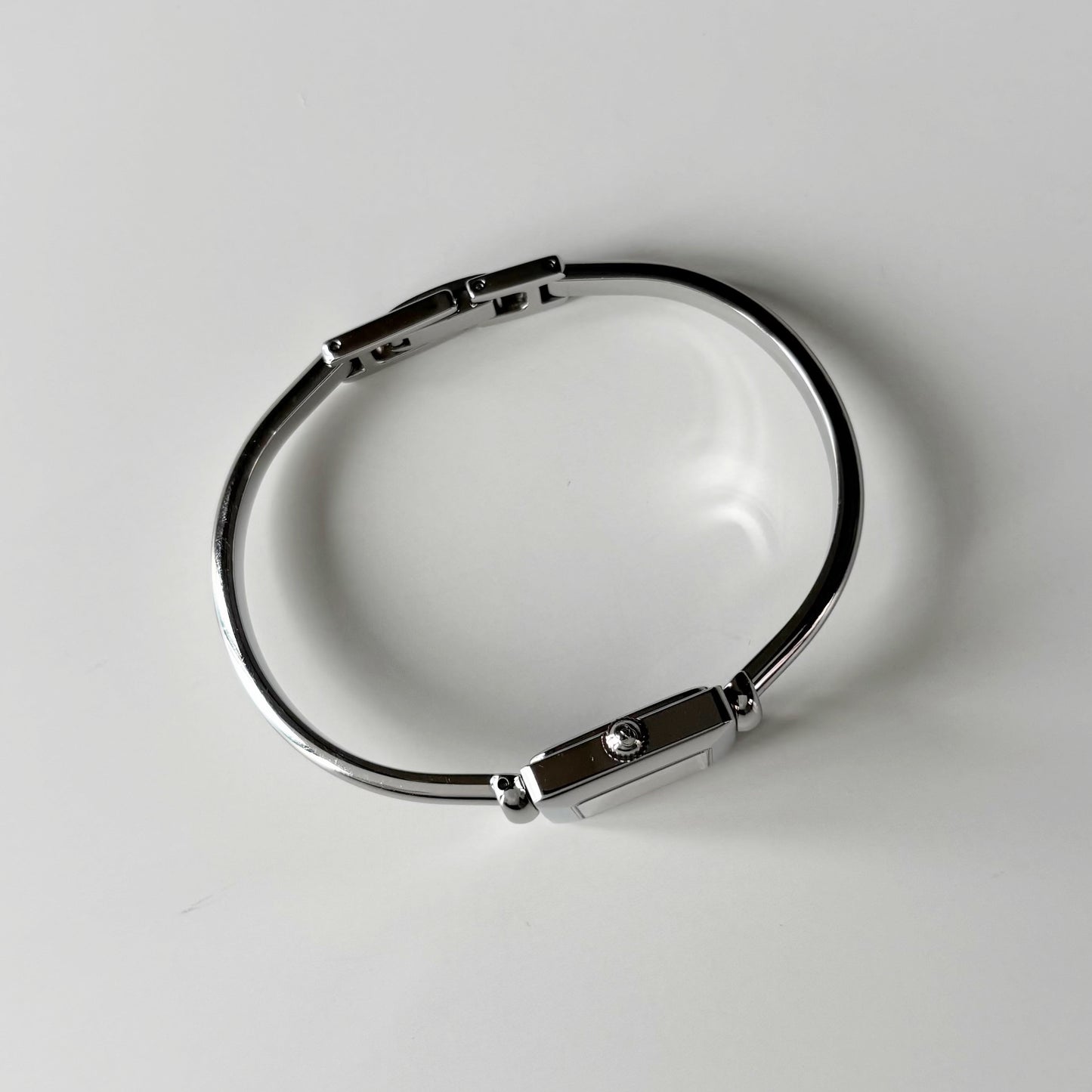 Gucci 1990s Square Dial Silver Bangle Watch