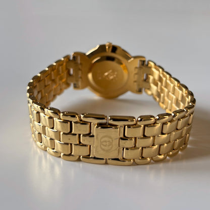 Gucci 1980s Round Dial Gold Plated Watch (Large)