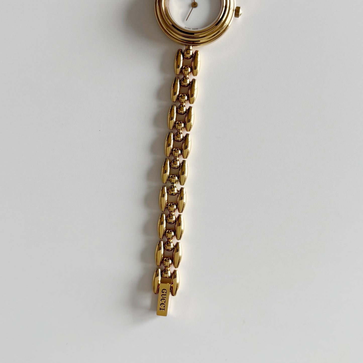 Gucci 1990s Interchangeable Bezel Gold Plated Watch with 6 bezels, case (167mm)