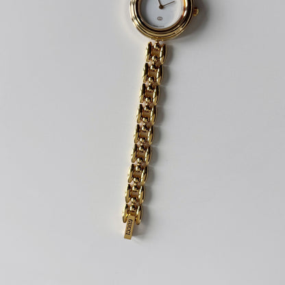 Gucci 1990s Interchangeable Bezel Gold Plated Rice Chain Watch with 6 bezels, case (160mm)
