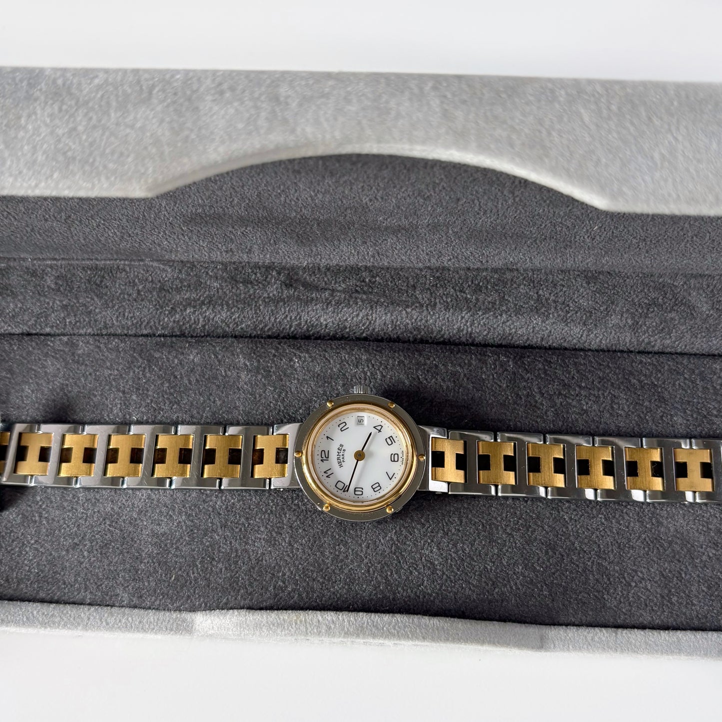 Hermes 1990s Clipper Two Tone Watch