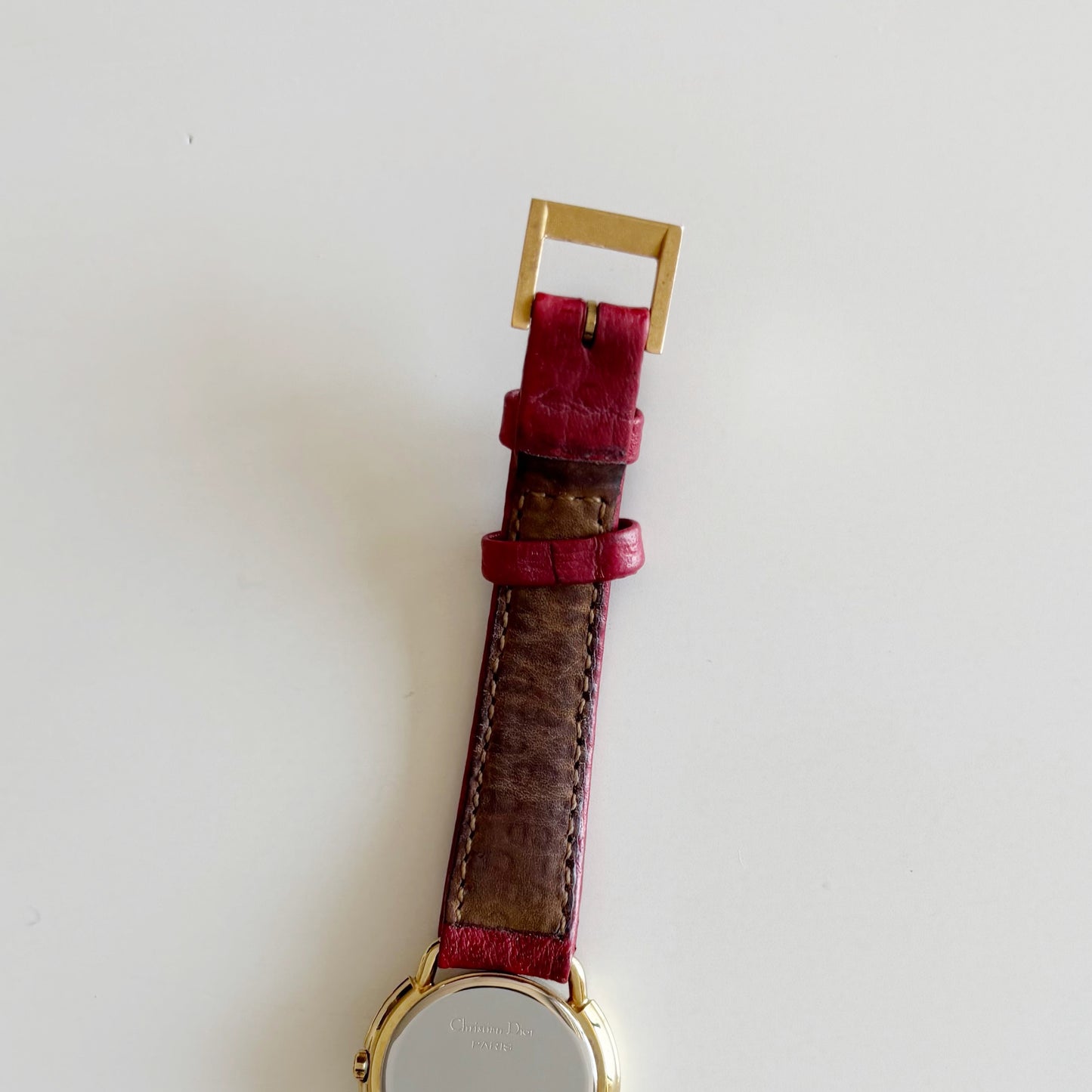 Dior 1990s CD Logo Round Dial Gold Plated Watch