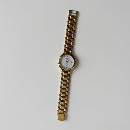 Dior 1990s Date Round Dial Gold Plated Watch (Large)