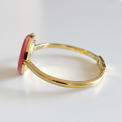 Gucci 1990s Interchangeable Bezel Gold Plated Bangle Watch with 12 bezels, case