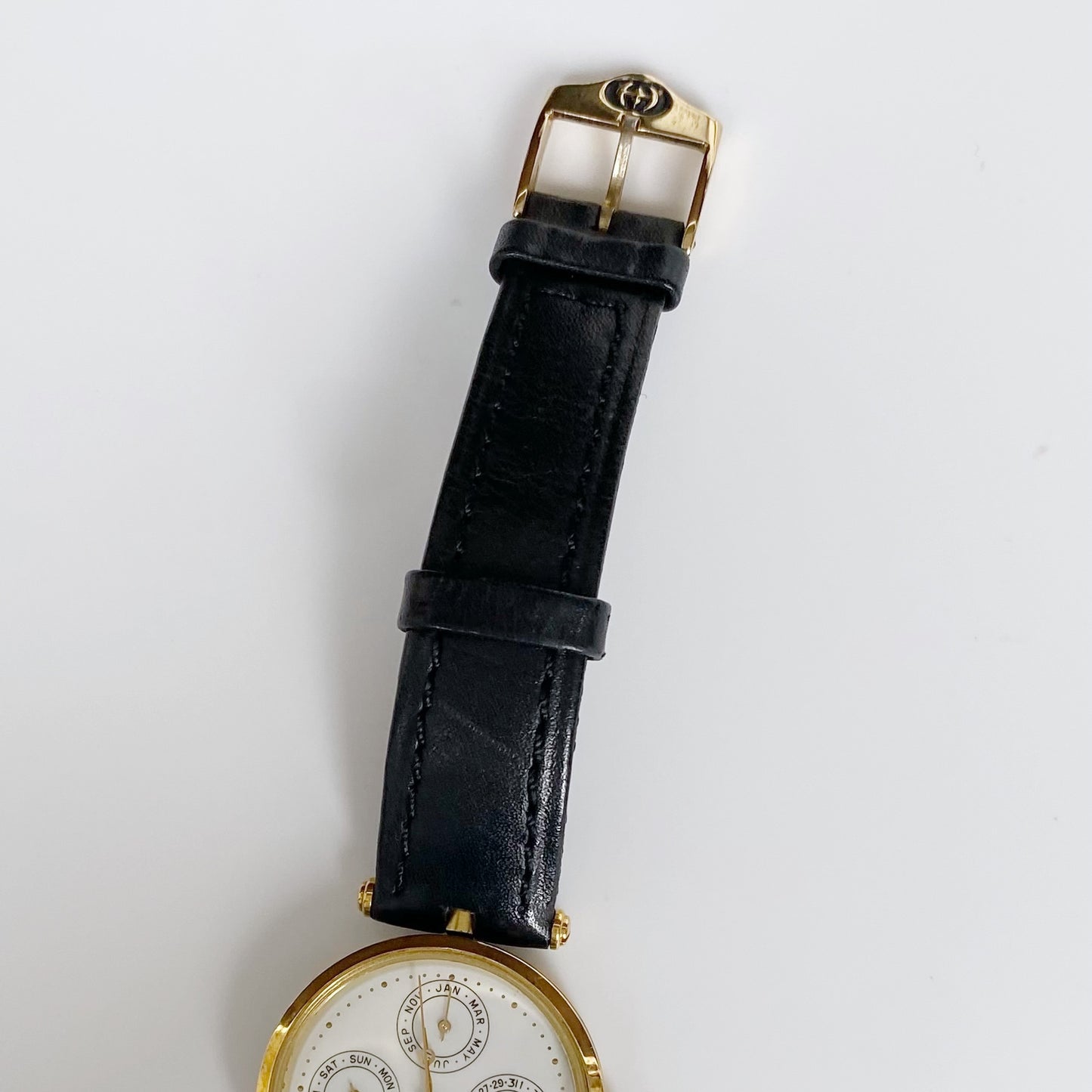 Gucci 1980s Gold Plated Moon Phase Watch