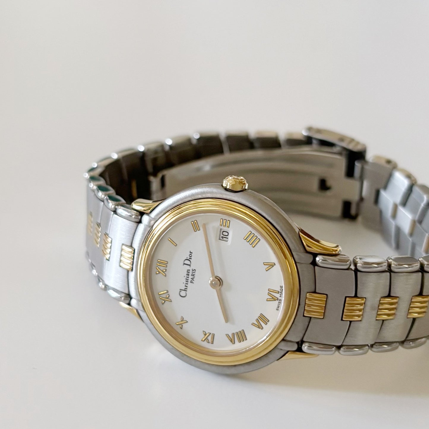 Dior 1990s Date Two Tone Watch