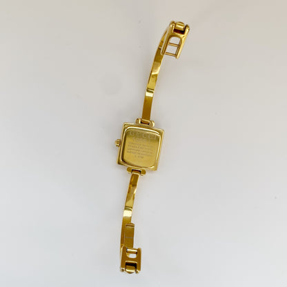 Gucci 1990s Square Gold Plated Bangle Watch