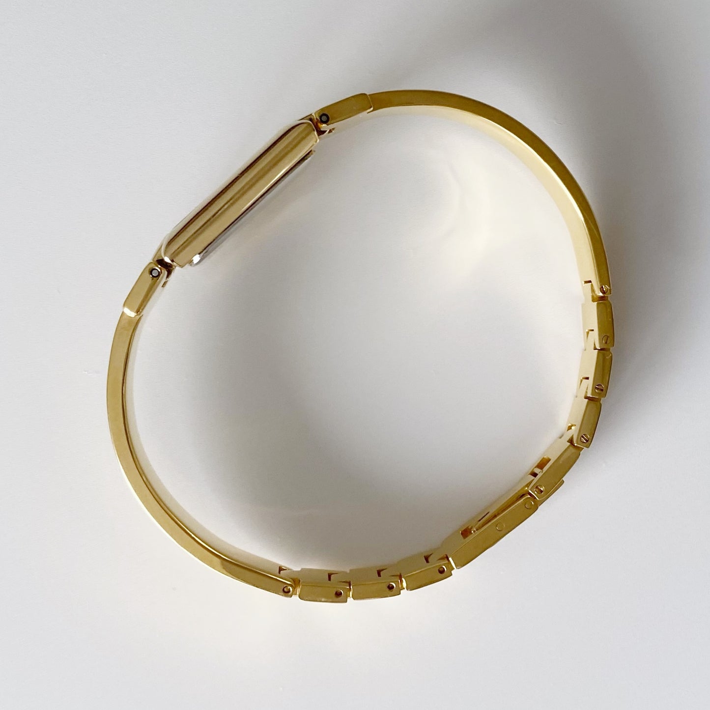Givenchy 1990s Rectangular Gold Plated Bangle Watch