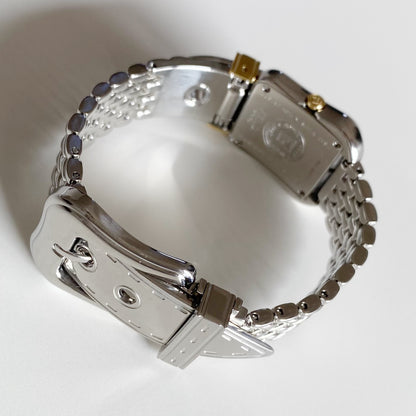 Fendi 1990s Seashell Dial Two Tone Belt Watch