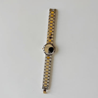 Dior 1990s Octagon Two Tone Gold Plated Watch