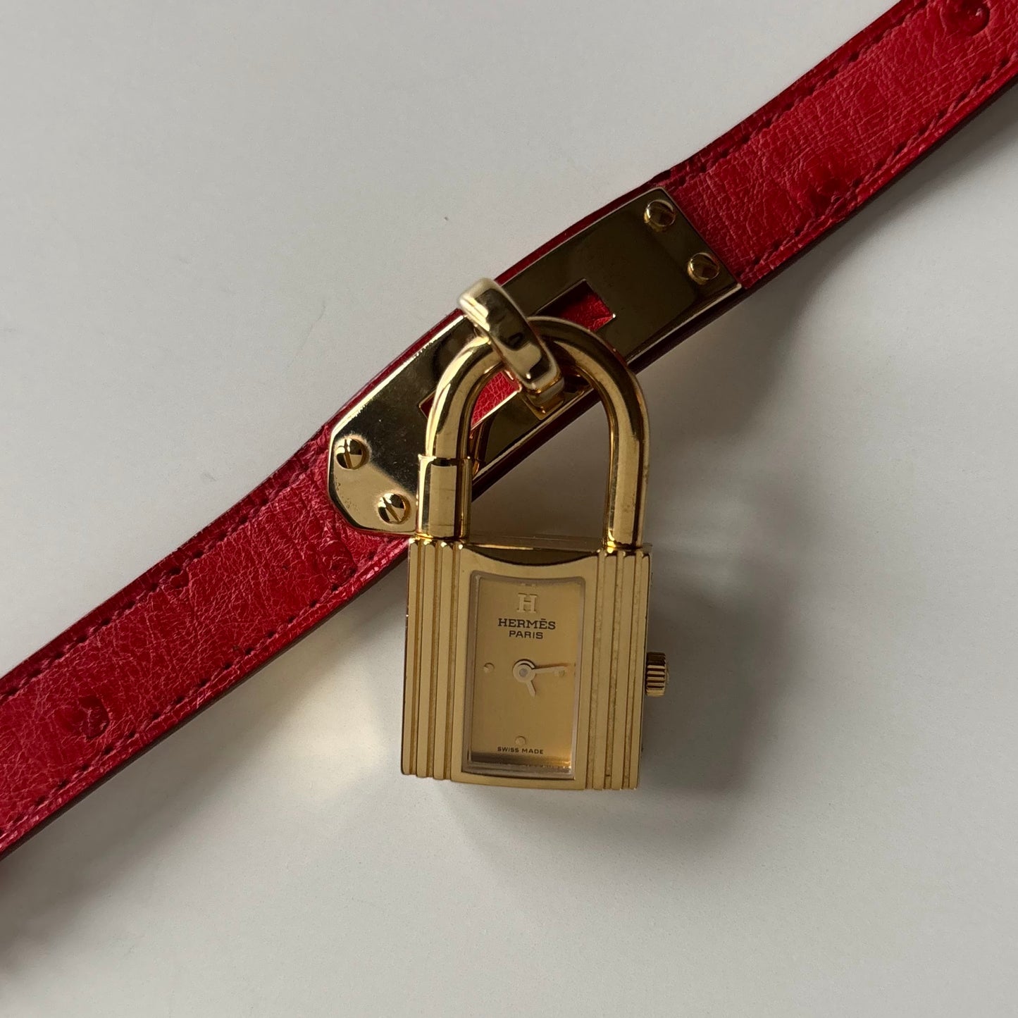 Hermes 1990s Kelly Gold Plated Watch