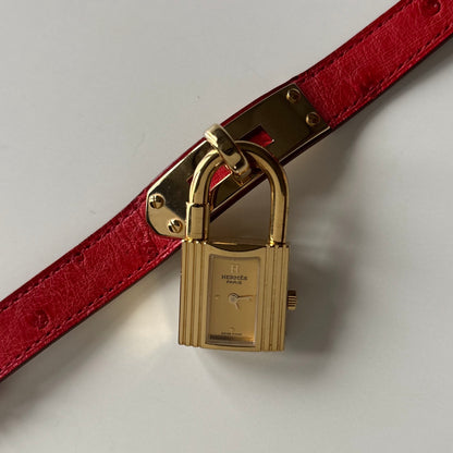 Hermes 1990s Kelly Gold Plated Watch