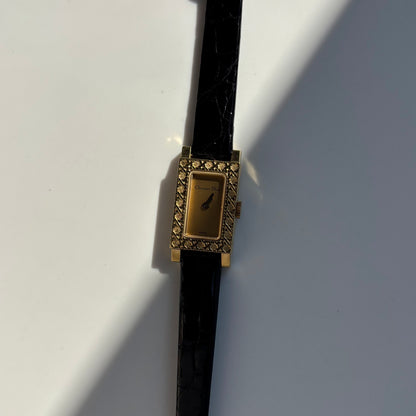 Dior 1990s La Parisienne  18K Solid Gold Case Tank Watch