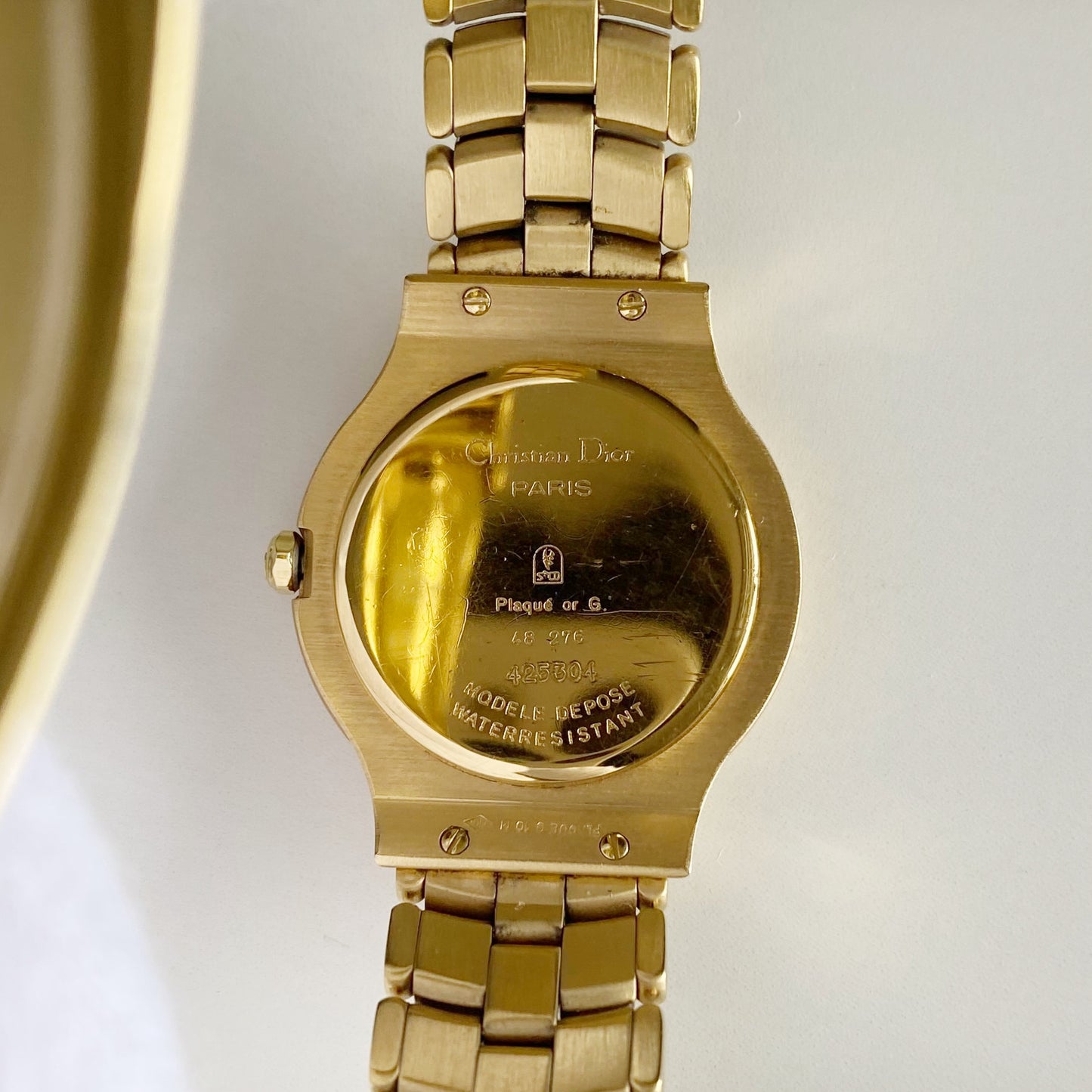 Dior 1990s Round Dial Gold Plated Watch