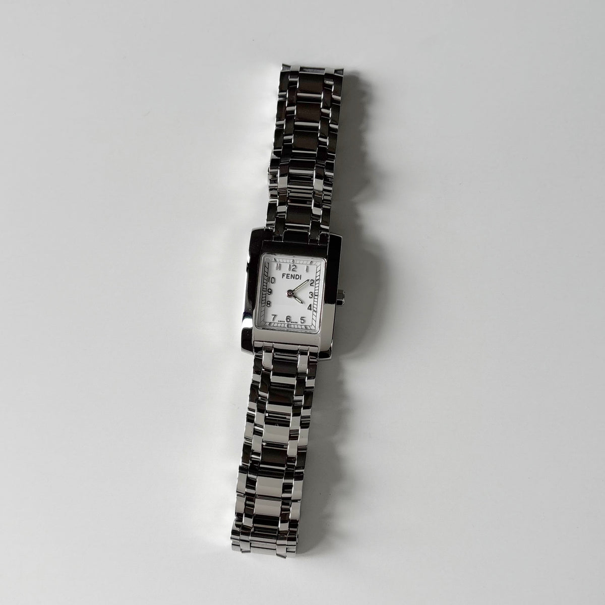 Fendi 1990s Tank Stainless Steel Watch