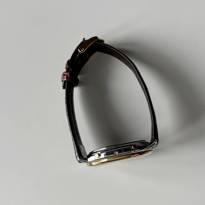 Gucci 1990s Moon Phase Gold Plated Two Tone Watch (Large)