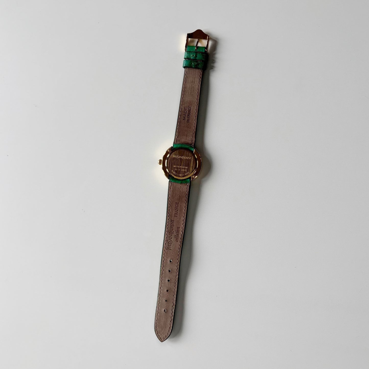 Yves Saint Laurent 1990s Round Dial Gold Plated Watch