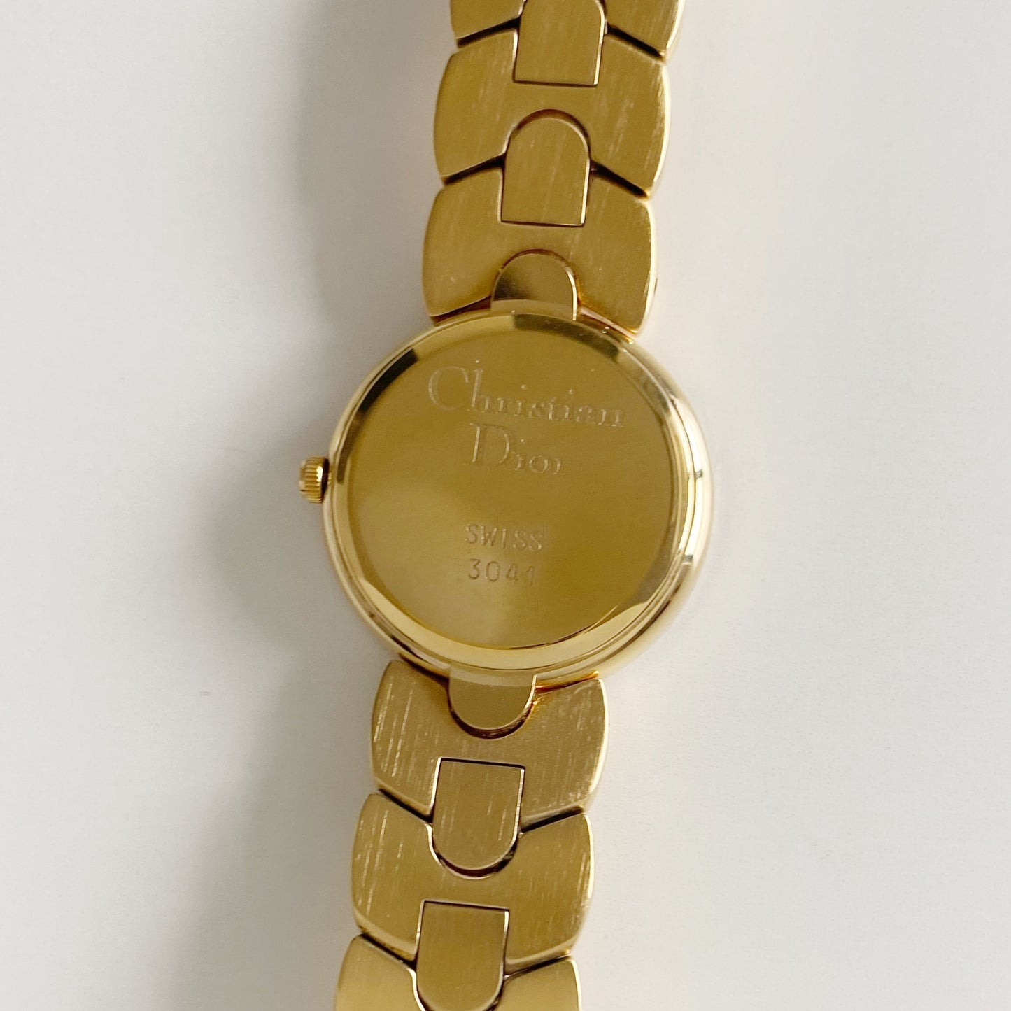 Dior 1990s Black Dial Gold Plated Watch