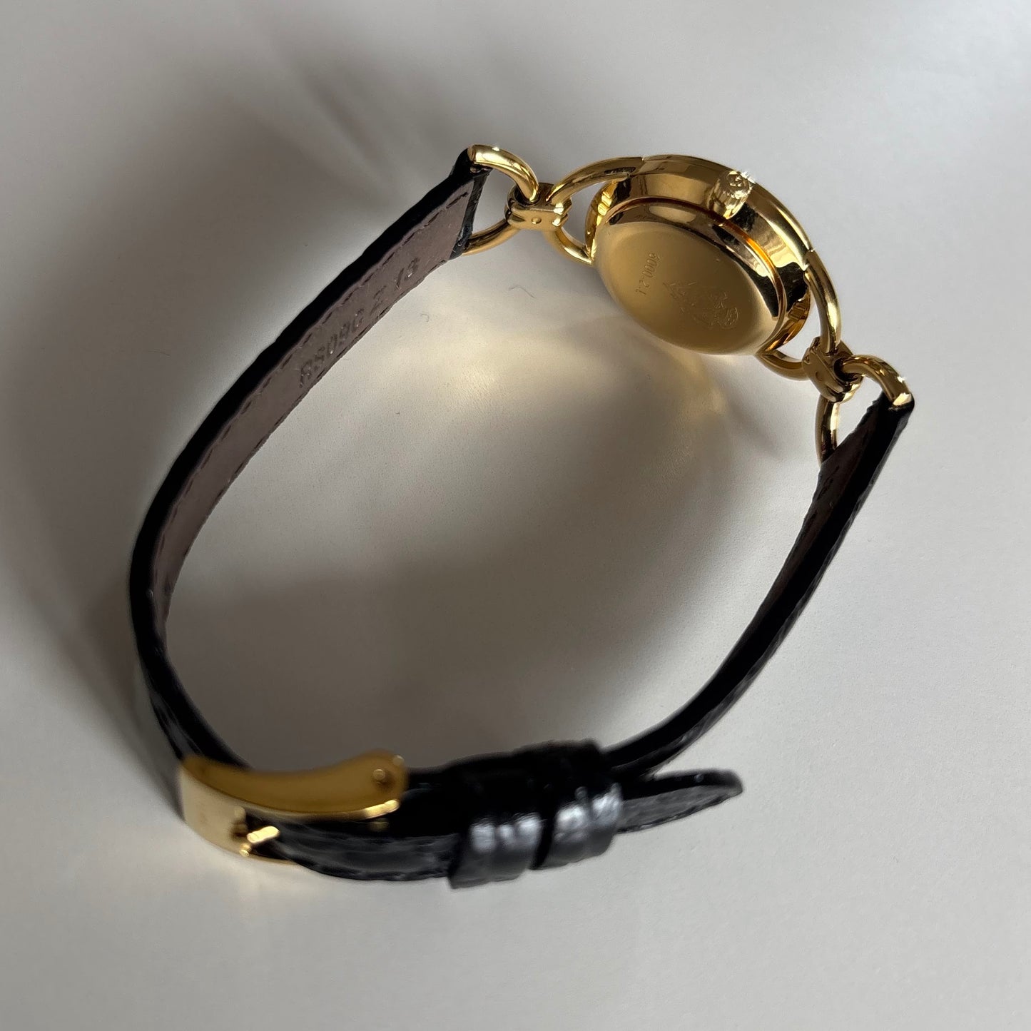 Gucci 1990s Gold Dial Horsebit Gold Plated Watch
