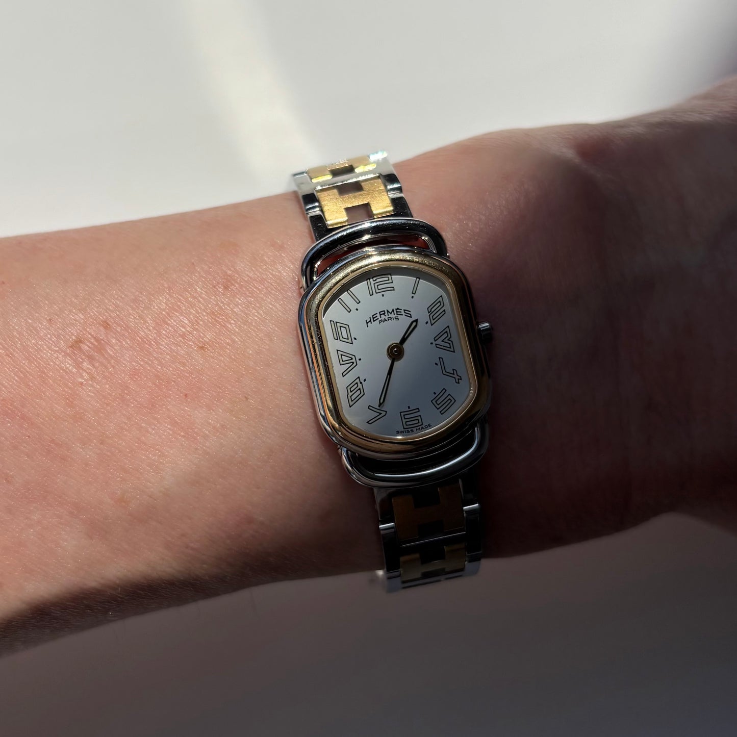 Hermes 1990s Rallye Two Tone Gold Plated Watch
