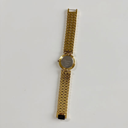 Dior 1990s Seashell Dial Round Dial Gold Plated Watch (Large)