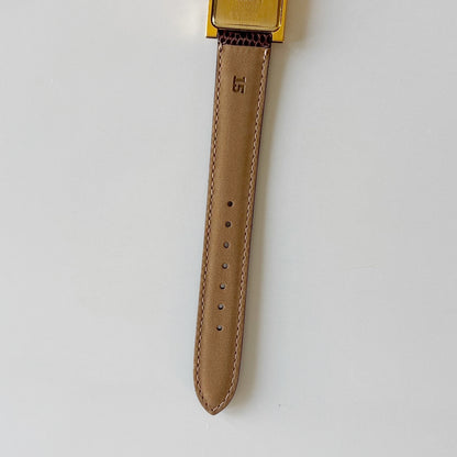 Yves Saint Laurent 1990s Square Dial Gold Plated Watch
