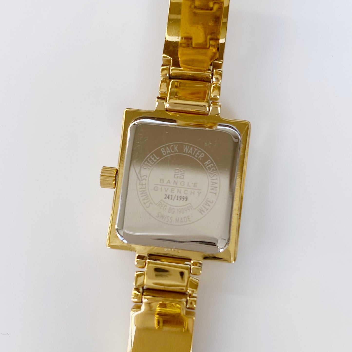 Givenchy 1990s Square Gold Plated Watch