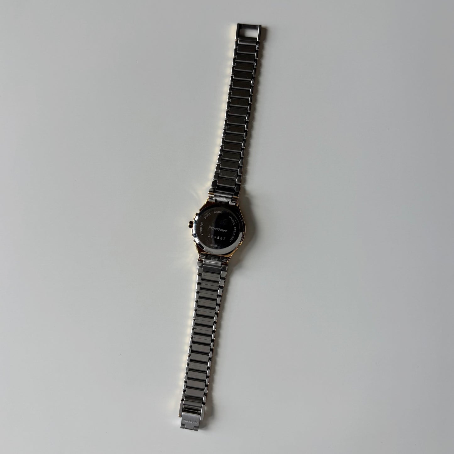 Yves Saint Laurent 1990s Round Dial Two Tone Watch