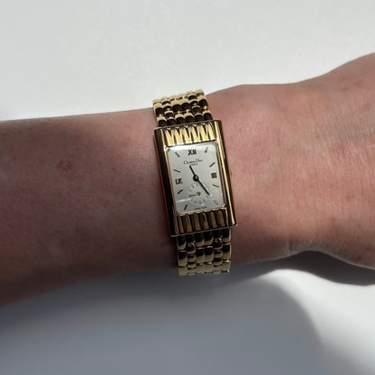 Dior 1990s Sub second Tank Gold Plated Watch