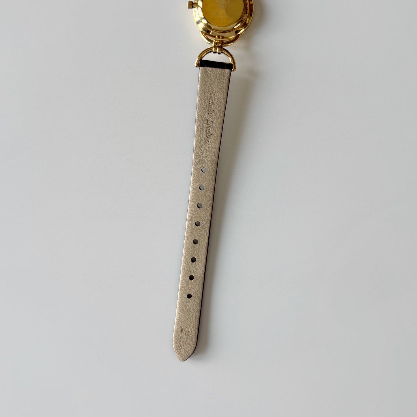 Gucci 1990s Gold Round Dial Horsebit Gold Plated Watch