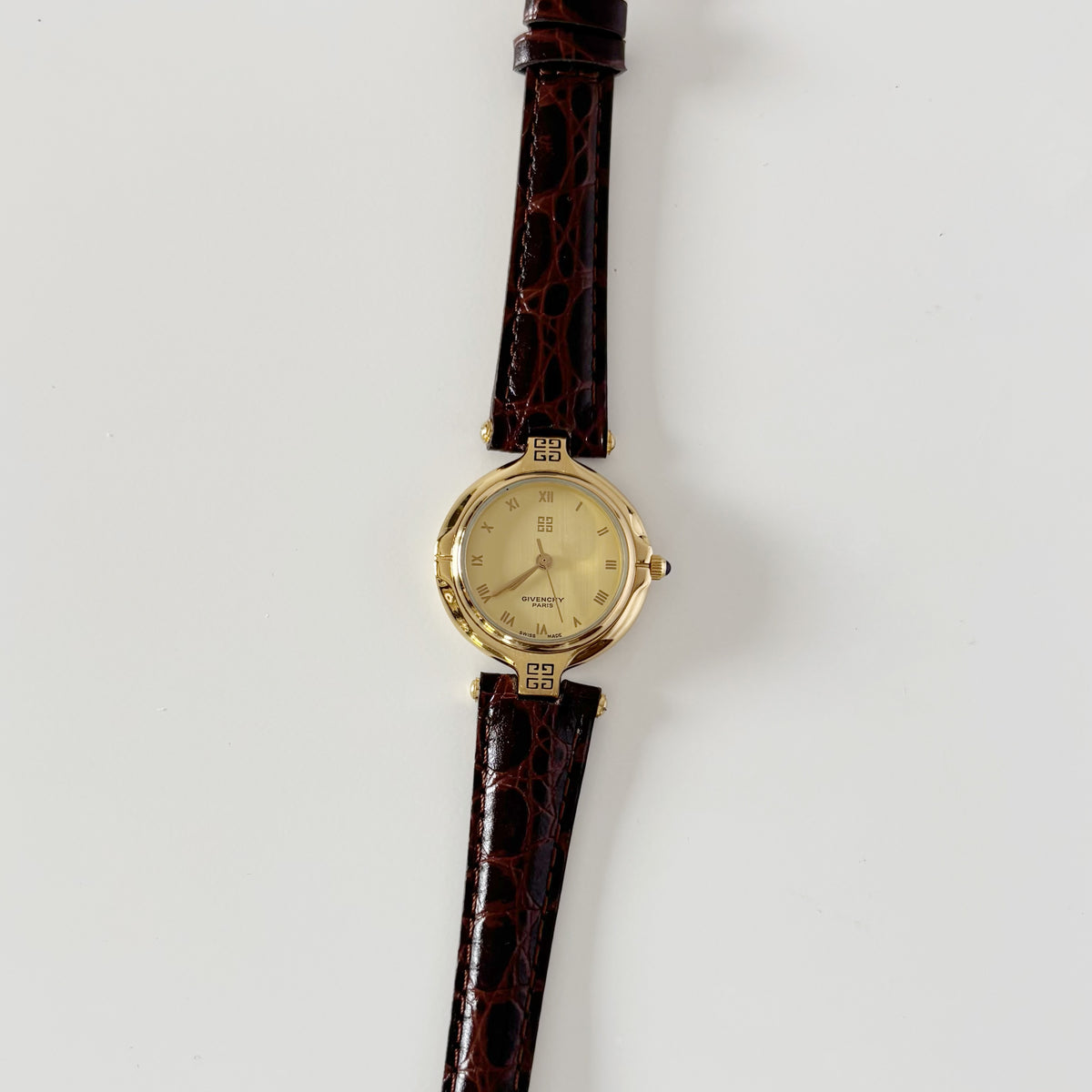 Givenchy 1990s Round Dial Gold Plated Watch