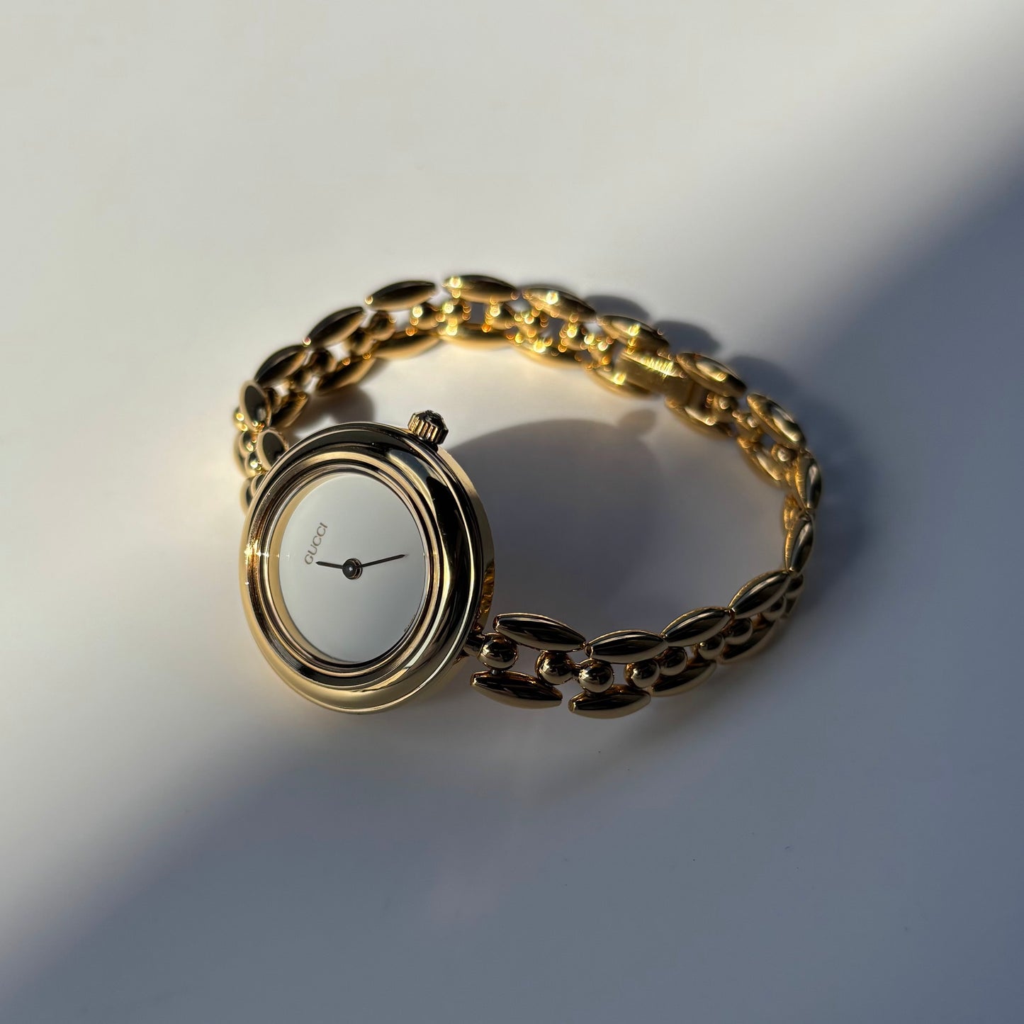 Gucci 1990s Interchangeable Bezel Gold Plated Watch with 6 bezels, case (160mm)