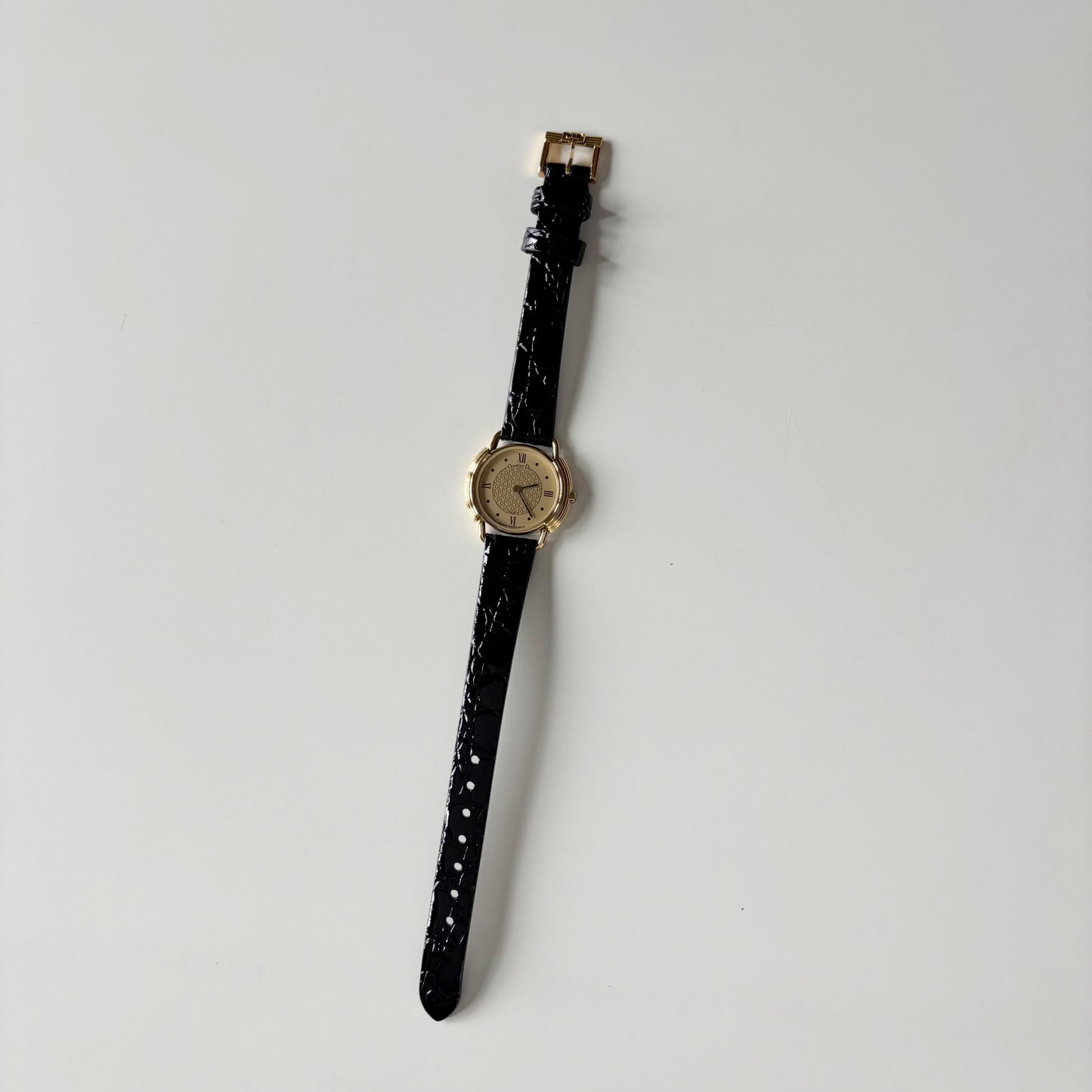 Dior 1990s Round Dial Gold Plated Watch