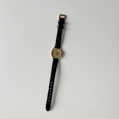 Dior 1990s Round Dial Gold Plated Watch