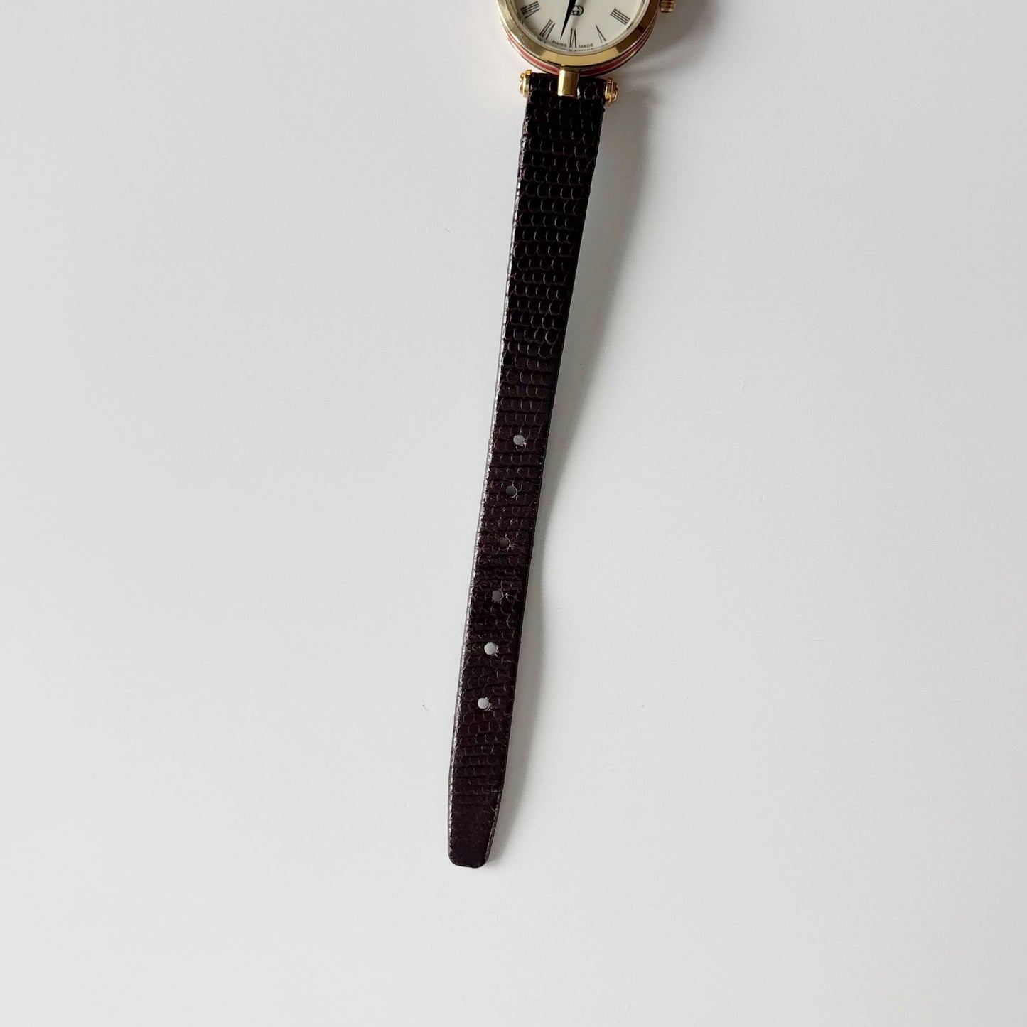 Gucci 1990s Sherry Round Dial Gold Plated Watch