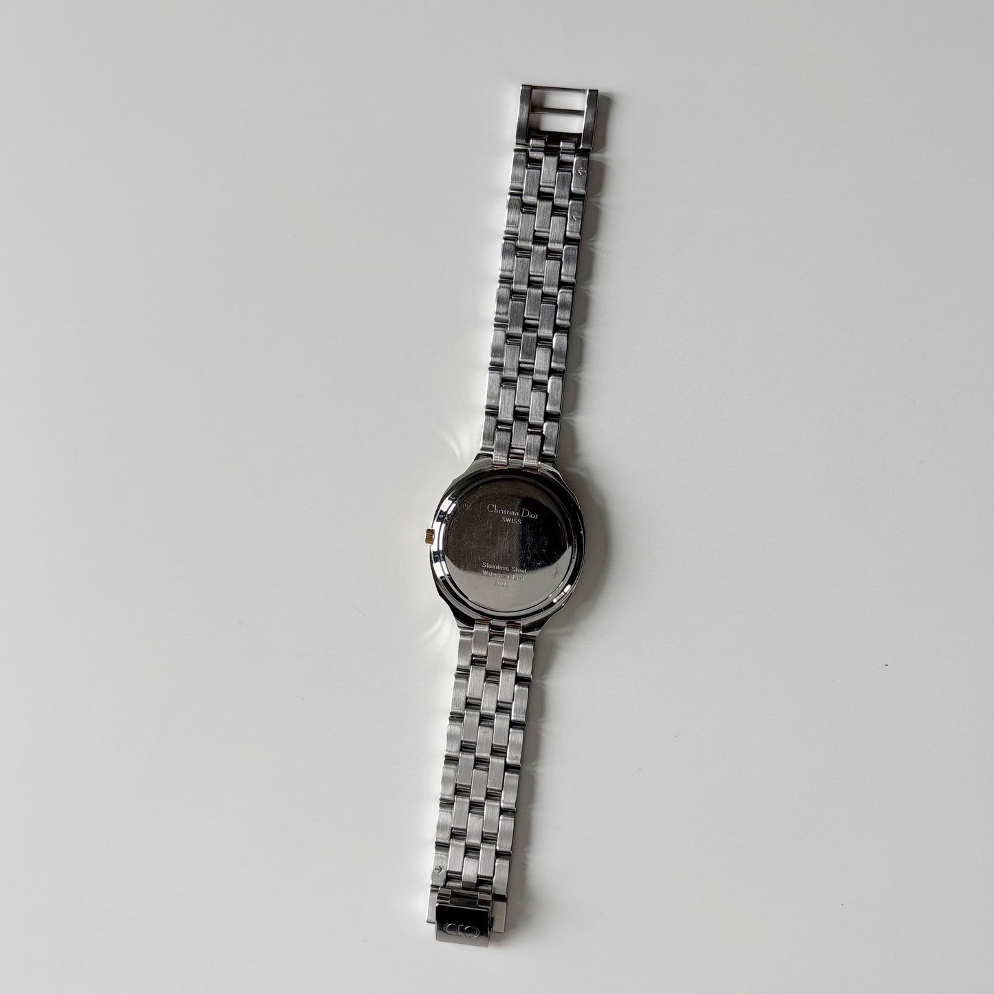 Dior 1990s Date Round Dial Gold Plated Two Tone Watch (Large)