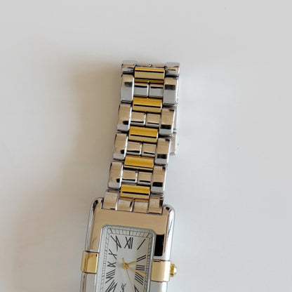 Yves Saint Laurent 1990s Two Tone Tank Watch (Large)