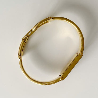 Gucci 1990s Gold Dial Gold Plated Bangle Watch