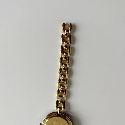 Gucci Interchangeable Bezel Gold Plated Rice Chain Watch with 6 bezels, case (168mm)