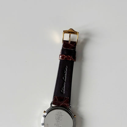 Gucci 1990s Moon Phase Gold Plated Two Tone Watch (Large)